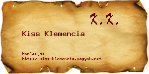 Kiss Klemencia névjegykártya